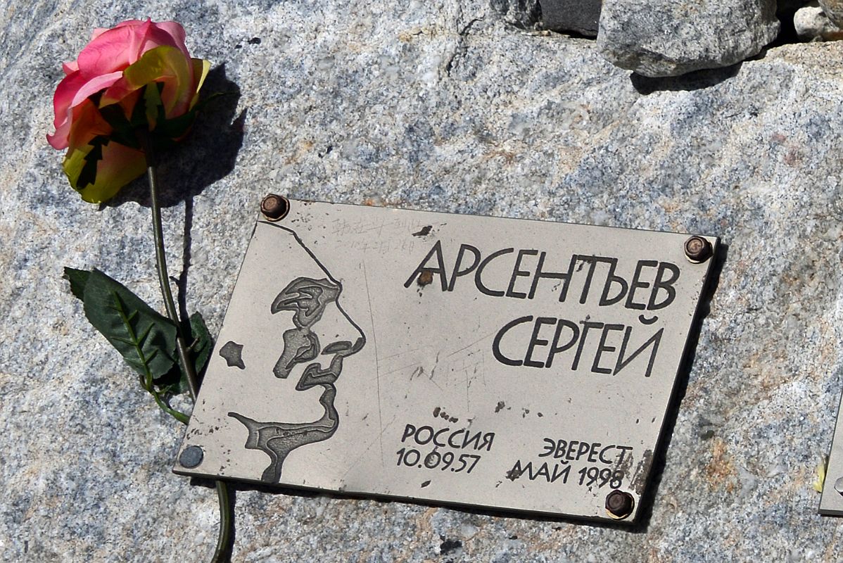 49 Sergei Arsentiev Died May 23, 1998 From A Fall High On The North Face Trying To Rescue His Wife Francys Memorial At Hill Next To Mount Everest North Face Base Camp